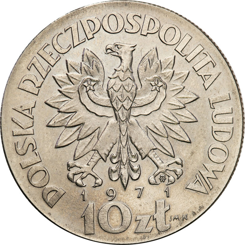 PRL. PRÓBA Nikiel 10 złotych 1971 FAO fiat panis